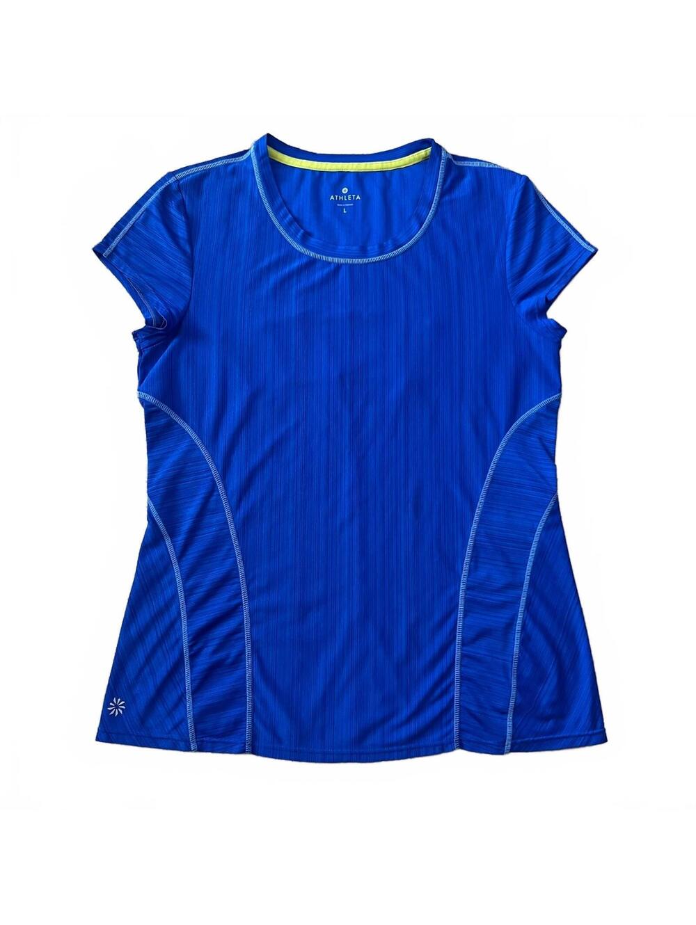 Athleta Speedlight Short Sleeve Top Blue Size Large